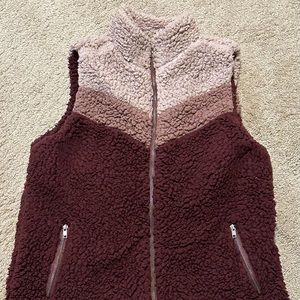 *GENTLY USED* Harper Heratage Sherpa Jacket Vest Rose Mauve PinkZip Size Medium